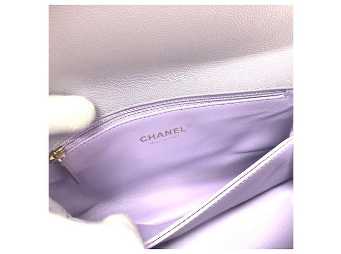 Borsa Chanel A92990 Matelassé Coco Handle Porpora - vista 14