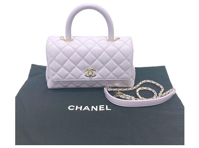 Borsa Chanel A92990 Matelassé Coco Handle Porpora - vista 16