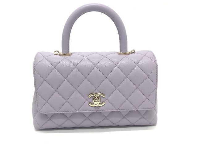 Borsa Chanel A92990 Matelassé Coco Handle Porpora - vista 2