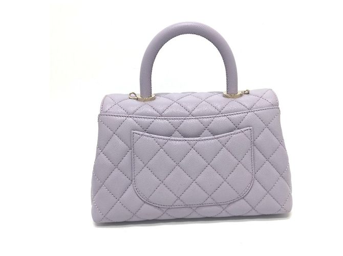 Borsa Chanel A92990 Matelassé Coco Handle Porpora - vista 3