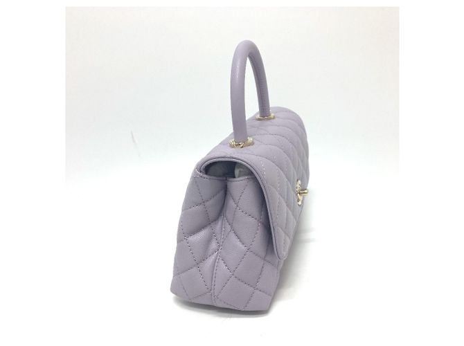Borsa Chanel A92990 Matelassé Coco Handle Porpora - vista 5