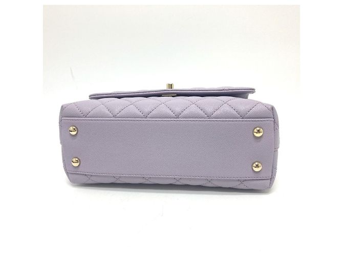 Borsa Chanel A92990 Matelassé Coco Handle Porpora - vista 6