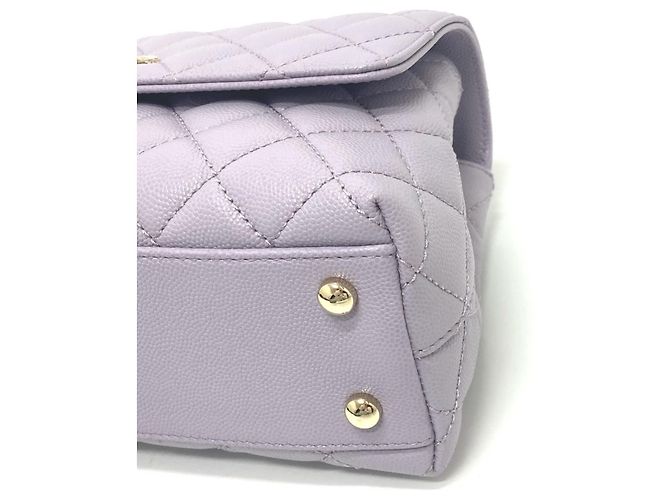 Borsa Chanel A92990 Matelassé Coco Handle Porpora - vista 7