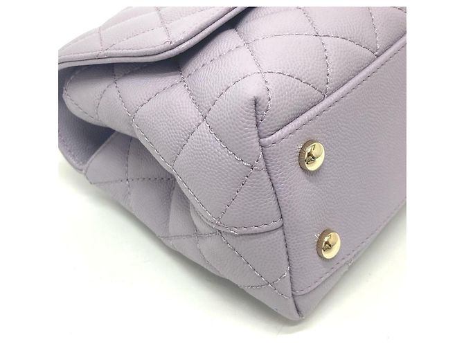 Borsa Chanel A92990 Matelassé Coco Handle Porpora - vista 8