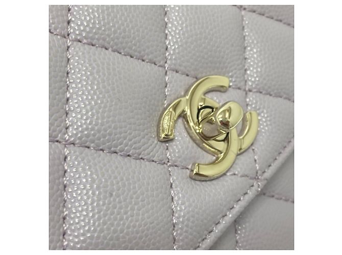 Borsa Chanel A92990 Matelassé Coco Handle Porpora - vista 9