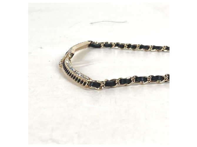 Collana choker con strass Chanel Nero D'oro - vista 11