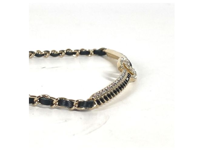 Collana choker con strass Chanel Nero D'oro - vista 2