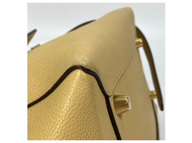 Céline Borsa a spalla in pelle gialla Celine Giallo - vista 5