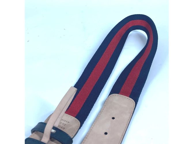 Cinturón Gucci GG entrelazado G Roja Azul marino - vista 11
