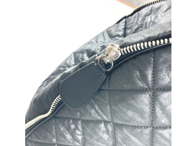 Chanel schwarze beschichtete Canvas Boston Tasche - Ansicht 10