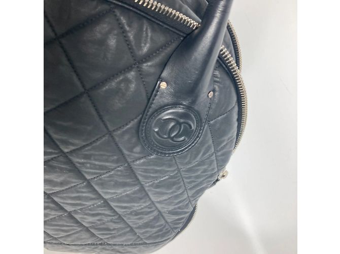 Chanel schwarze beschichtete Canvas Boston Tasche - Ansicht 11