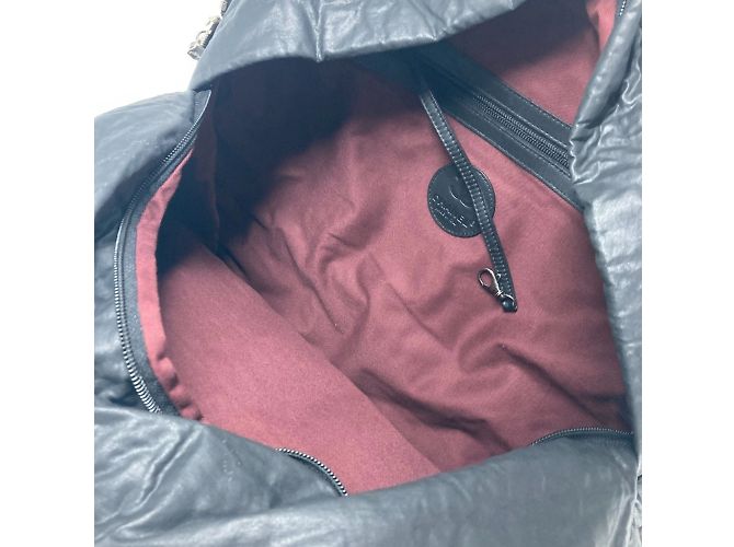 Chanel schwarze beschichtete Canvas Boston Tasche - Ansicht 12