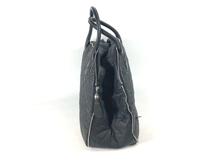 Chanel schwarze beschichtete Canvas Boston Tasche - Ansicht 2