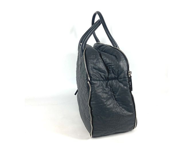 Chanel schwarze beschichtete Canvas Boston Tasche - Ansicht 3