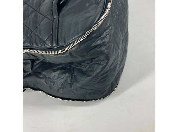Chanel schwarze beschichtete Canvas Boston Tasche - Ansicht 6