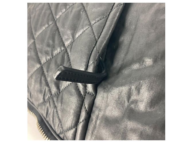 Chanel schwarze beschichtete Canvas Boston Tasche - Ansicht 7