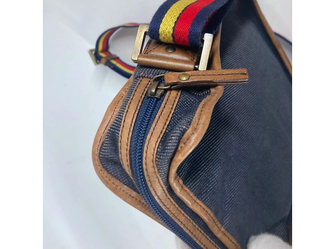 Borsa a spalla Pochette in denim Fendi Blu - view 11