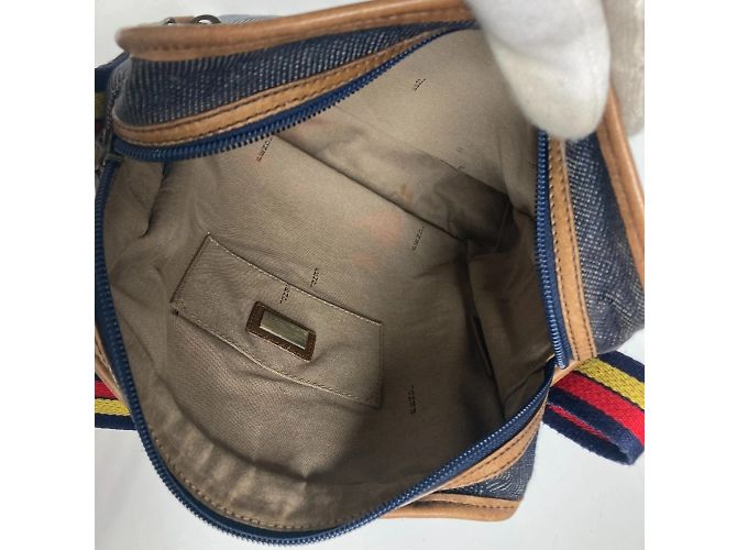 Borsa a spalla Pochette in denim Fendi Blu - view 13