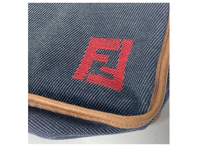 Borsa a spalla Pochette in denim Fendi Blu - view 7