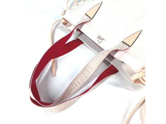 Borsa Tote CABALACE di Christian Louboutin Rosa Bianco - vista 10