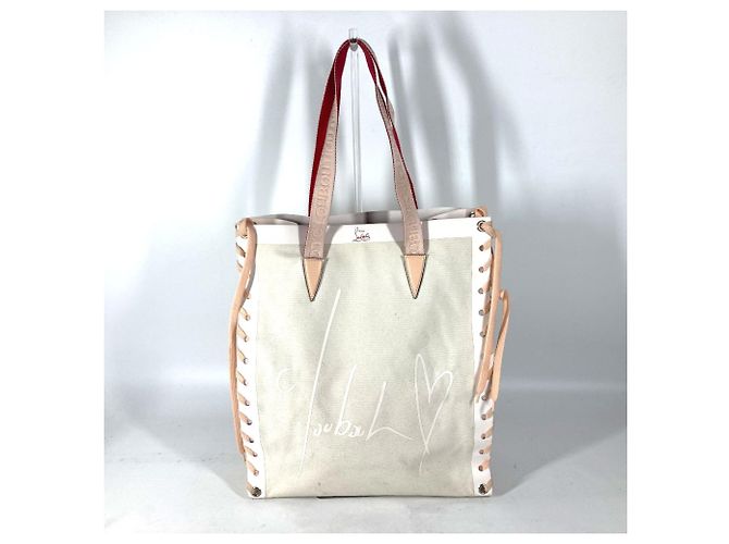 Borsa Tote CABALACE di Christian Louboutin Rosa Bianco - vista 2