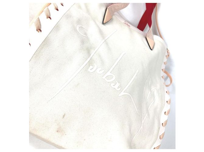 Borsa Tote CABALACE di Christian Louboutin Rosa Bianco - vista 5