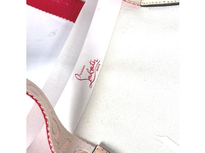 Borsa Tote CABALACE di Christian Louboutin Rosa Bianco - vista 9