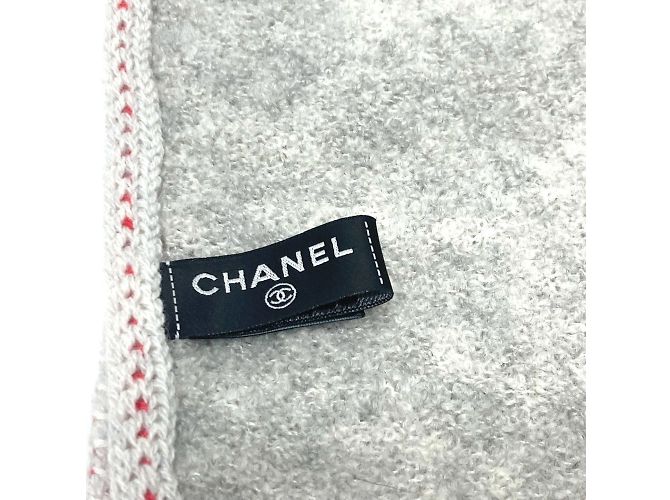 Chanel Kaschmirschal in Grau Braun - Ansicht 5