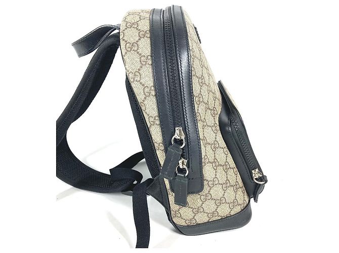 Zaino Gucci GG Supreme Nero Beige - vista 3
