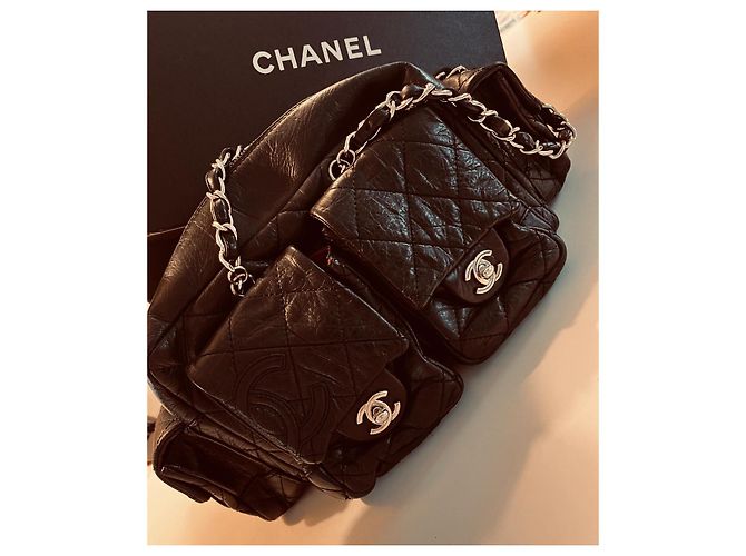 Borsa Chanel Reporter Ligne Cambon nera Nero - vista 11