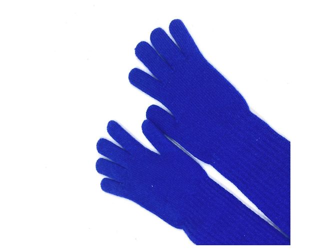 Guanti lunghi in cashmere Chanel blu - vista 2
