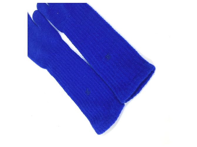 Guanti lunghi in cashmere Chanel blu - vista 3