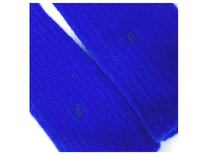 Guanti lunghi in cashmere Chanel blu - vista 4