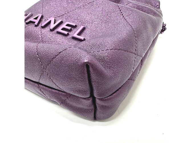 Borsa a spalla viola glitter Chanel AS3980 Porpora - vista 4