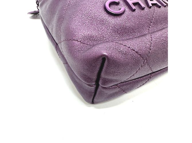 Borsa a spalla viola glitter Chanel AS3980 Porpora - vista 5