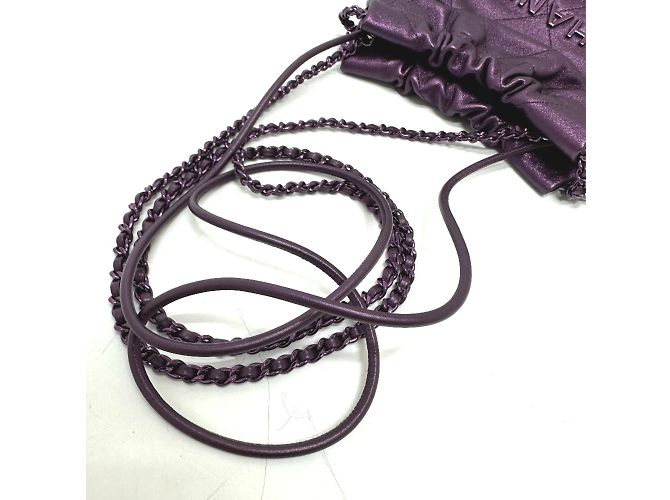 Borsa a spalla viola glitter Chanel AS3980 Porpora - vista 7