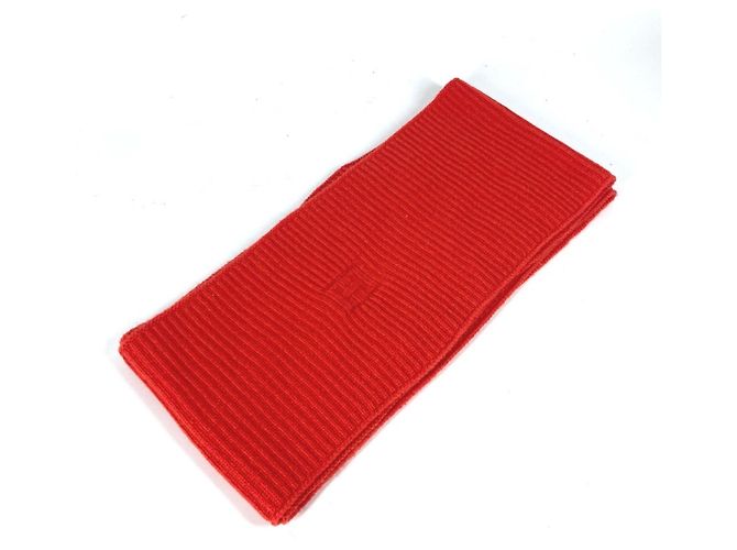 Hermès Sciarpa Snood Hermes H in lana arancione - vista 3