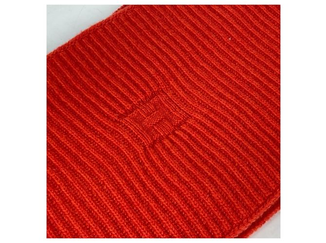 Hermès Sciarpa Snood Hermes H in lana arancione - vista 4