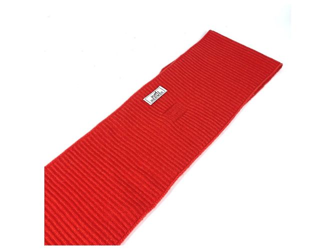Hermès Sciarpa Snood Hermes H in lana arancione - vista 5