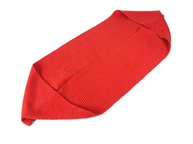 Hermès Sciarpa Snood Hermes H in lana arancione - vista 7