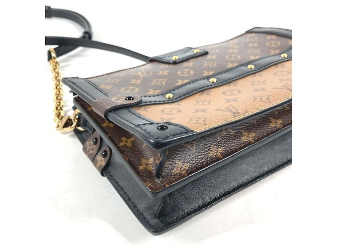 Louis Vuitton Monogram Reverse Trunk Clutch Bag Brown Beige - view 6