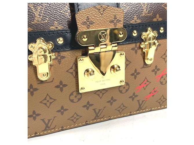 Louis Vuitton Monogram Reverse Trunk Clutch Bag Brown Beige - view 7