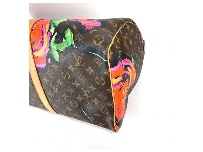 Borsa Keepall 50 Monogram Rose Louis Vuitton Marrone Rosa - vista 14