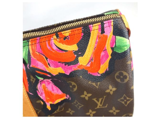 Borsa Keepall 50 Monogram Rose Louis Vuitton Marrone Rosa - vista 17