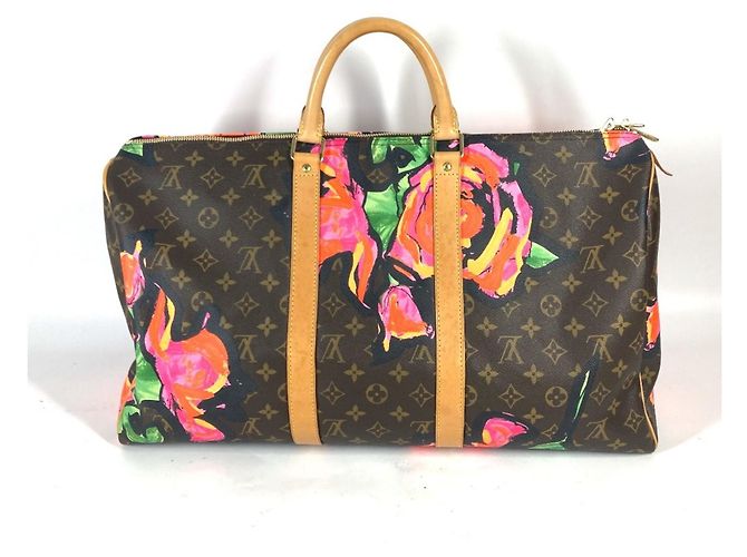 Borsa Keepall 50 Monogram Rose Louis Vuitton Marrone Rosa - vista 2