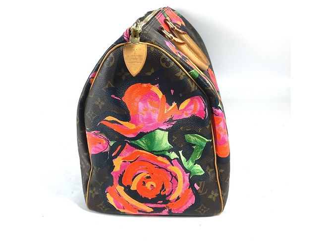 Borsa Keepall 50 Monogram Rose Louis Vuitton Marrone Rosa - vista 9