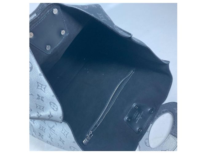 Bolsa de mão Louis Vuitton Monogram Eclipse Split Tote Preto Prata - vista 11