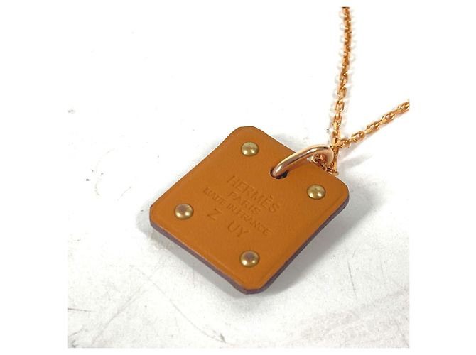 Hermès Collana pendente Asdukur PM in catena a cuore Hermes Marrone D'oro - vista 2