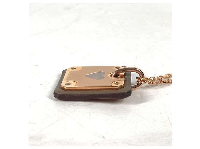 Hermès Collana pendente Asdukur PM in catena a cuore Hermes Marrone D'oro - vista 3