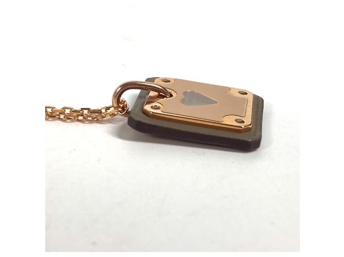 Hermès Collana pendente Asdukur PM in catena a cuore Hermes Marrone D'oro - vista 4